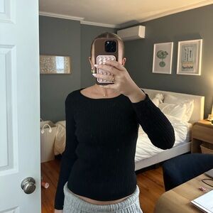 Black Ribbed Sweater